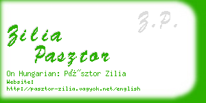 zilia pasztor business card